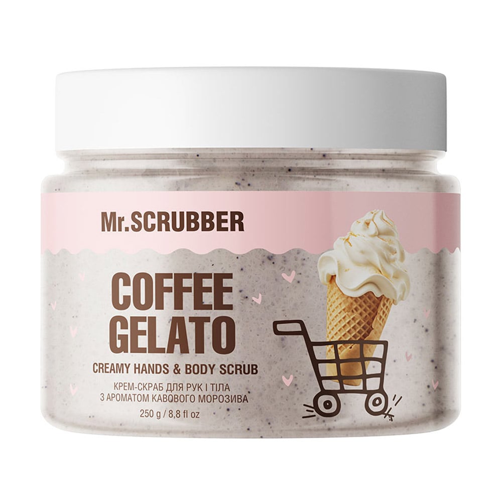Крем-скраб для рук і тіла Mr.Scrubber Creamy Hands &amp; Body Scrub Coffee Gelato з ароматом кавового морозива, 250 г